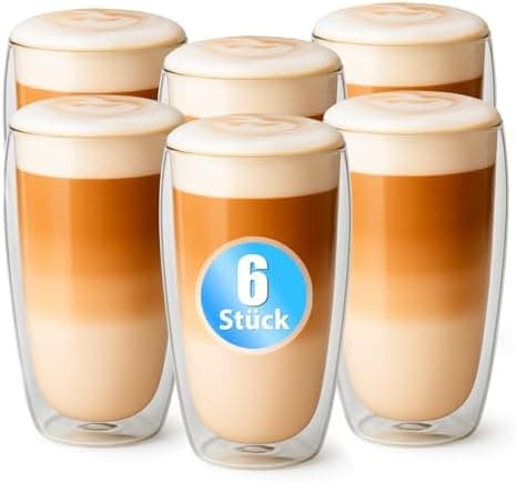 BigDean Doppelwandige Latte Macchiato Gläser 300 ml Geschenkverpackung
| BigDean Teetassen und Kaffeegläser 300 ml dopp