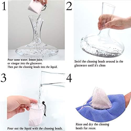 1200 Edelstahl Reinigungsperlen 3mm, Premium Reinigungskugeln für Dekantereiniger, Vase-Reinigung, universal Flaschenrei