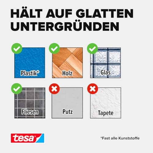 Tesa Universal Nano Tape - transparentes, doppelseitiges Klebeband - ideal für In- und Outdoor - wiederverwendbar und we