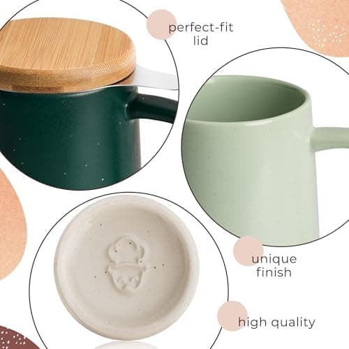 Keramik Teetasse Groß mit Sieb - Teegeschenke - Pastelltürkis