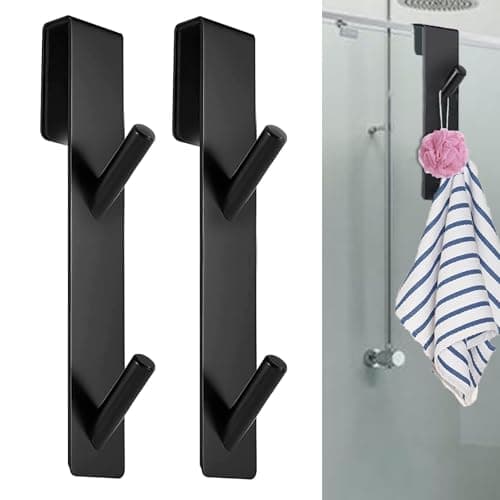 Handtuchhalter Duschwand 2 Stück Silber Haken für glas Geeigneter fürVarious Gebrauchssituationen Handtücher Pyjama Schw