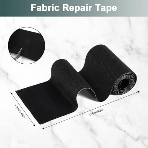 Hopton Wasserdichtes Textilklebeband Selbstklebend für Cabrio-Reparatur Schwarz, Zelt und Sonnenschirm, 10cm x 1.6m