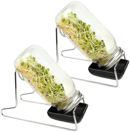 Schramm® Keimglas für Sprossen mit Gestell - Sprossenglas Keimgerät Set, 2 Ersatzgläser ohne Deckel, 750 ml, Keimglas-Er