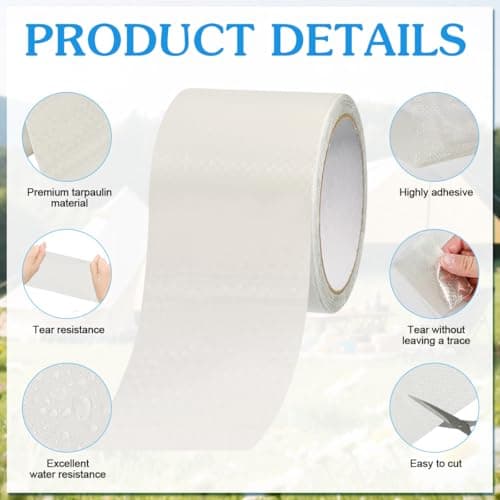 Transparentes Reparaturband für Zelte und Markisen 8cm x 8m Wasserfest Durchsichtig Zelt-Reparatur-Klebeband 8cm x 8m