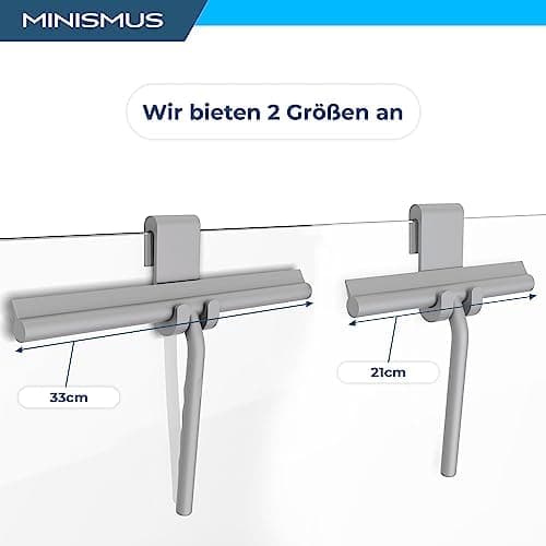 Minismus Silikon Duschabzieher Schwarz 28cm - Makellose Oberflächen, Kein Bohren erforderlich, Glas & FensterHalterung i