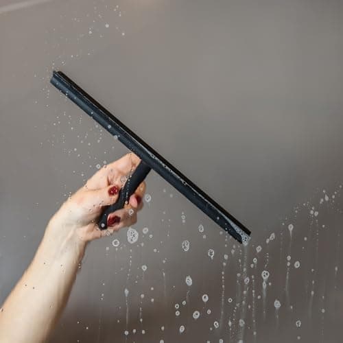 Silikon Duschabzieher ohne Bohren für Duschkabinenabzieher - Extra breiter Abzieher & Wischer - 24 cm Lippe
