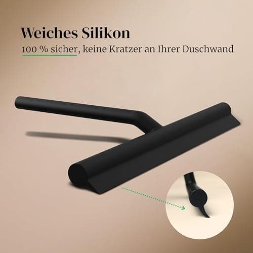 Silikon Duschabzieher ohne Bohren für Duschkabinenabzieher - Extra breiter Abzieher & Wischer - 24 cm Lippe