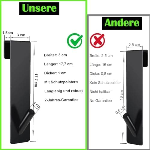 Edelstahl Verbesserte Duschhaken 4 Stück ohne Bohren für Glaswand Handtuchhalter mit Schutzmatte Dusche Zubehör Robust u