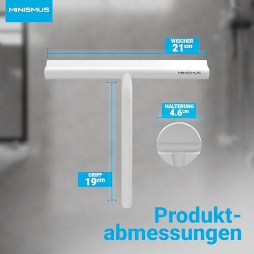 MINISMUS Silikon Duschabzieher – Selbstklebend, Glasabzieher für Duschemöbel, Badewasserabsorber – Magnet-Halterung, Ohn