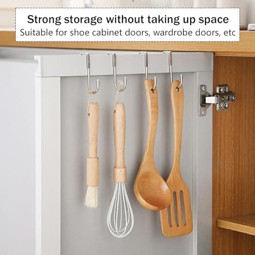 Edelstahl Düsehaken 4er Set Silber Duschwand Haken ohne Bohren Dusche Türhaken für Küche Badezimmer Flur Schlafzimmer