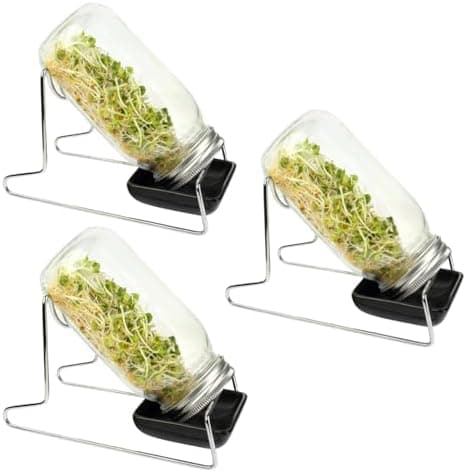 Schramm® Keimglas für Sprossen mit Gestell - Sprossenglas Keimgerät Set, 2 Ersatzgläser ohne Deckel, 750 ml, Keimglas-Er