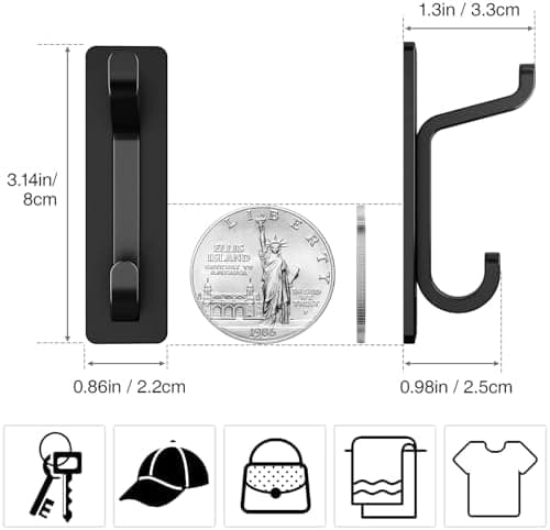Pickpiff Klebehaken Ultra Stark, Hält Bis Zu 6kg, Nichtrostend, Weiss, 6 Pack