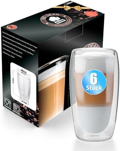 BigDean Doppelwandige Latte Macchiato Gläser 300 ml Geschenkverpackung
| BigDean Teetassen und Kaffeegläser 300 ml dopp