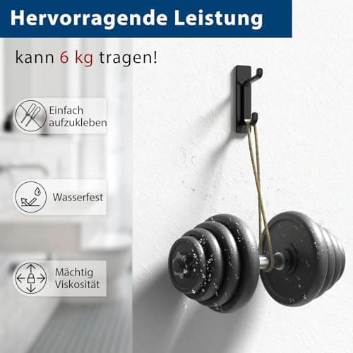 Pickpiff Klebehaken Ultra Stark, Hält Bis Zu 6kg, Nichtrostend, Weiss, 6 Pack