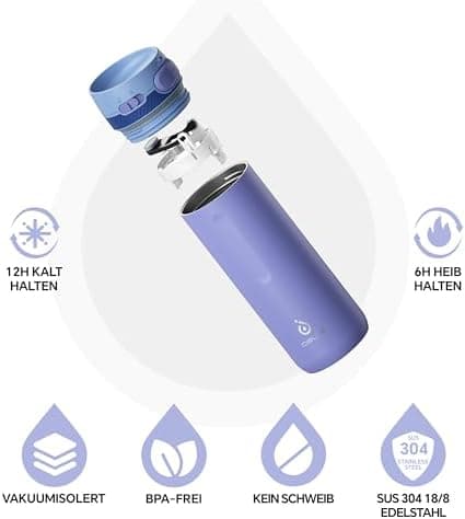 Ideaux Isolierbecher 14oz (420ml) | Doppelwandig | Eign. für Kaffee & Tee - Grün | Auslaufsicher | Reisebef. | Heiß & Ka