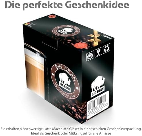BigDean Doppelwandige Latte Macchiato Gläser 300 ml Geschenkverpackung
| BigDean Teetassen und Kaffeegläser 300 ml dopp