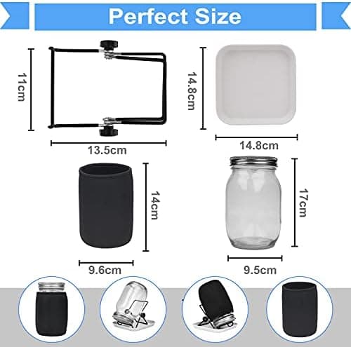 Edelstahl-Einnahmegläser-Set 1000 ml mit Siebkeimdeckeln und Accessoaren für Hausapotheke