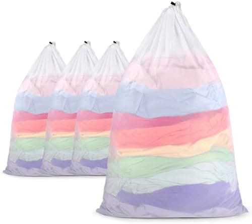 Ecoe groß Wäschesack für Waschmaschine, ideal für Schulanfang und Wohnung, XXL Netz mit Kordelstopper, 60x90cm