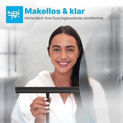 MINISMUS Silikon Duschabzieher – Selbstklebend, Glasabzieher für Duschemöbel, Badewasserabsorber – Magnet-Halterung, Ohn