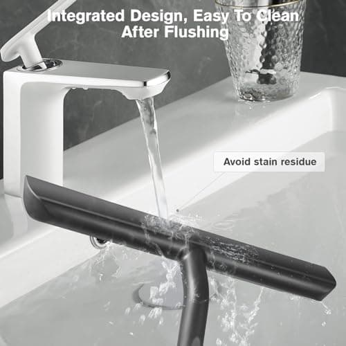 Vinabo Weissliche Duschabzieher Set Silikon Abzieher Bad Badezimmer Fenster Edelstahl Breit Saugnapf Bohrenfrei 21cm