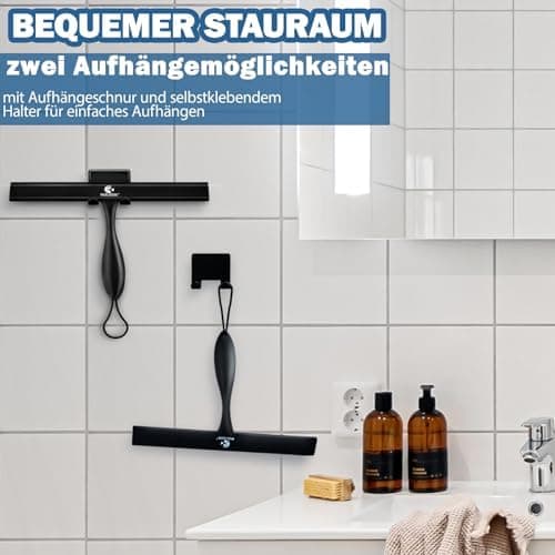 Duschabzieher Silikon Anti-Rost Weiß für Duschtür Spiegel und Fensterreinigung