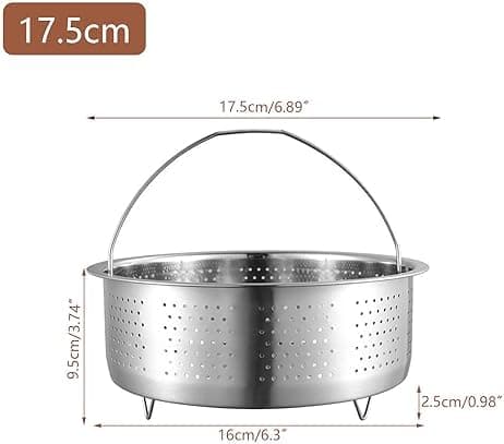 Edelstahl Dampfkorb Topf Einsatz für Dünsten und Garen Dampfeinsatz mit Griff Topf für Gemüse und Früchte (Rund 22cm)