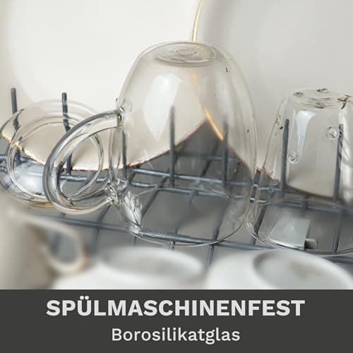 Creano Teeglas All-In-One, große Teetasse mit Sieb und Deckel aus Glas für Tee liebende Frauen und Männer bei jeder Gele