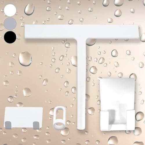 DEKAZIA® Duschabzieher Schwarz - Silikon Wasserabzieher für Dusche - Robust für Glas und Fliesen - Hochgewordene Abgießk