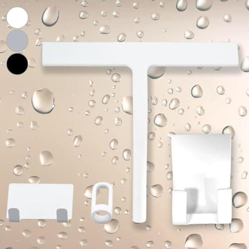 DEKAZIA® Duschabzieher Schwarz - Silikon Wasserabzieher für Dusche - Robust für Glas und Fliesen - Hochgewordene Abgießk