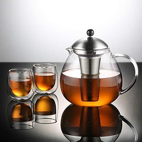Glastal Bronze Teekanne 1500ml Edelstahl Teewärmer für Teebegeisterteuled
Glastal 1500ml Bronze Teekanne mit Stövchen fü