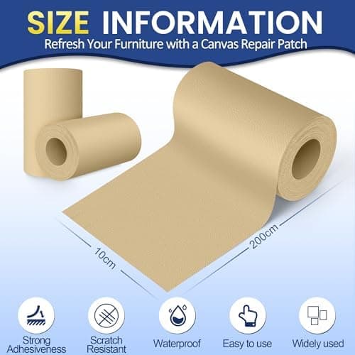 Selbstklebender Textilkleber 10x200cm, Wasserdicht Repair Patch, Zelt Stoffspar Patch für Sofa RV Markisen Stühle