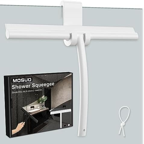 MOSUO Silikon Duschabzieher für Badezimmer und Spiegel (White 28CM)
| MOSUO Abzieher mit Edelstahl-Kern für Fensterabzi