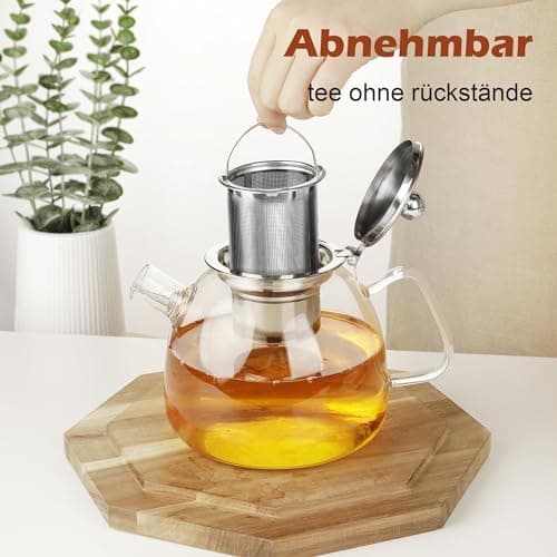LIBWYS 1000ml Teekanne mit Abnehmbarem Siebeinsatz für glasige Teeservice-Erfahrung