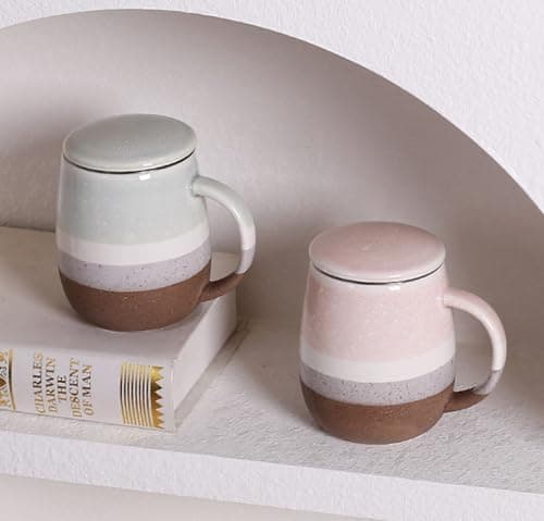 Keramik Teetasse mit Deckel und Sieb, Rosa, Modern für Jedermann, zur Entspannung
| Keramik Teetasse mit Sieb, 400 ml,
