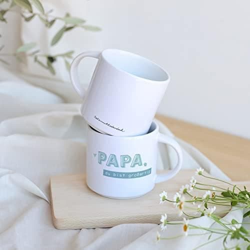 Odernichtoderdoch Tea-Rex Tasse - Keramik Kaffeebecher für Begeisterte - Esszimmer & Büro - Weiße Vase Form, 0,4 L