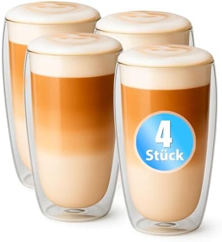 BigDean Doppelwandige Latte Macchiato Gläser 300 ml Geschenkverpackung
| BigDean Teetassen und Kaffeegläser 300 ml dopp