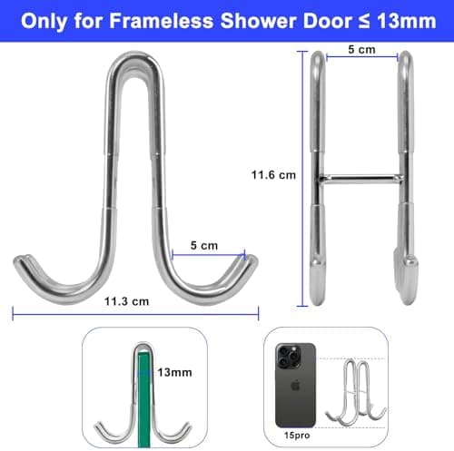 Duschhaken CGBE Glaswand Ohne Bohren Edelstahl Handtuchhalter - Dusche 2 Stück 6-12 mm Rahmenlose Glastür

Duschhaken CG