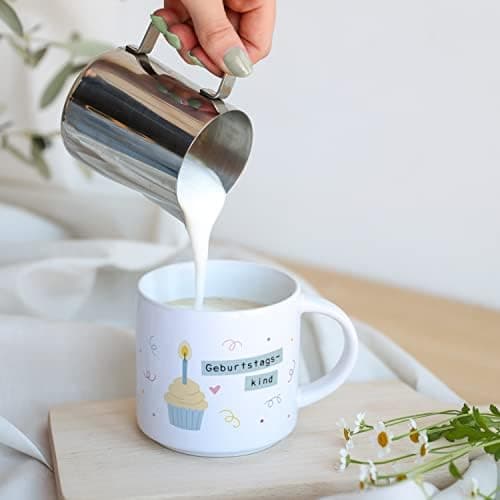 Odernichtoderdoch Tea-Rex Tasse - Keramik Kaffeebecher für Begeisterte - Esszimmer & Büro - Weiße Vase Form, 0,4 L