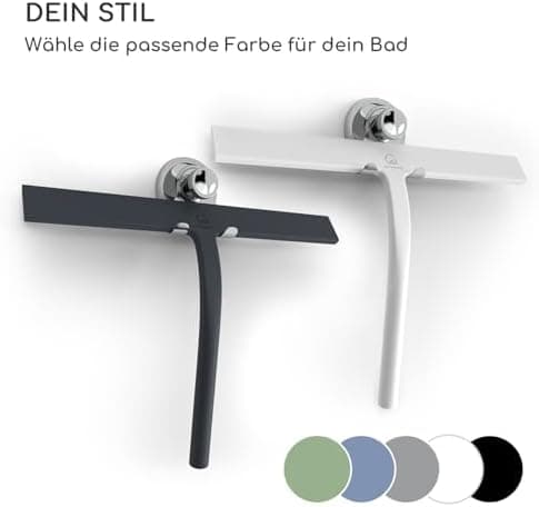 Gütewerk Hygienischer Silikon-Abzieher für Badezimmer, Duschwand & Fenster, 23cm mit Halterung
| Gütewerk Duschabzieher