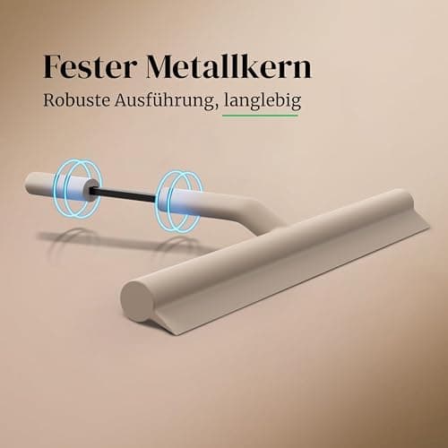 Silikon Duschabzieher ohne Bohren für Duschkabinenabzieher - Extra breiter Abzieher & Wischer - 24 cm Lippe