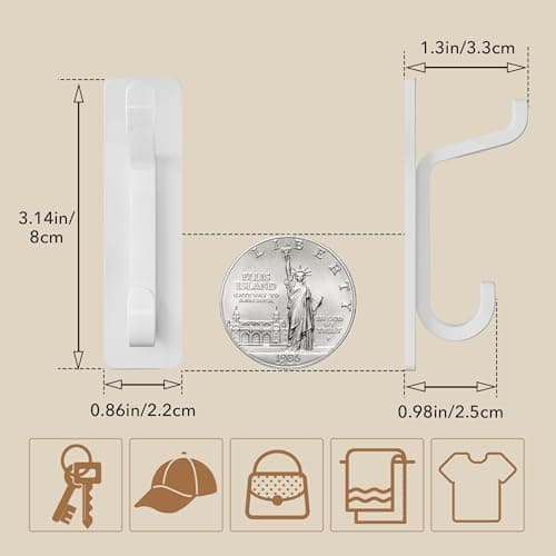 Pickpiff Klebehaken Ultra Stark, Hält Bis Zu 6kg, Nichtrostend, Weiss, 6 Pack