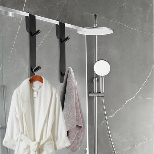 Handtuchhalter Duschwand 2 Stück Silber Haken für glas Geeigneter fürVarious Gebrauchssituationen Handtücher Pyjama Schw