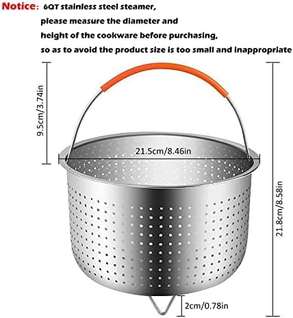 Edelstahl Dampfgarer Dampfeinsatz, Instant Topf Zubehör - Kochen & Gemüse Dampfkorb, Dämpfkorb für Schnellkochtopf mit S