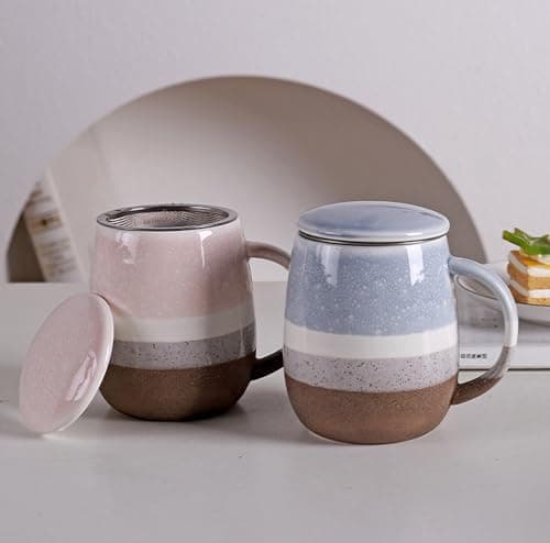 Keramik Teetasse mit Deckel und Sieb, Rosa, Modern für Jedermann, zur Entspannung
| Keramik Teetasse mit Sieb, 400 ml,