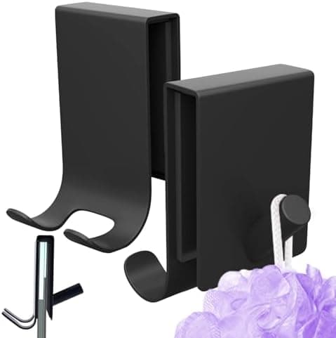 2er Duschhaken ohne Bohren | Glaswand Handtuchhalter | mit gepolstertem Schutz | für 5-10 mm Glasstärke | ohne Bohrenins