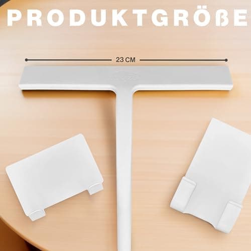 DEKAZIA® Duschabzieher Schwarz - Silikon Wasserabzieher für Dusche - Robust für Glas und Fliesen - Hochgewordene Abgießk