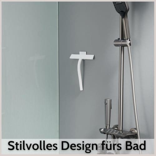 DEKAZIA® Duschabzieher Schwarz - Silikon Wasserabzieher für Dusche - Robust für Glas und Fliesen - Hochgewordene Abgießk