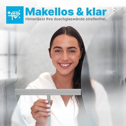 MINISMUS Silikon Duschabzieher – Selbstklebend, Glasabzieher für Duschemöbel, Badewasserabsorber – Magnet-Halterung, Ohn