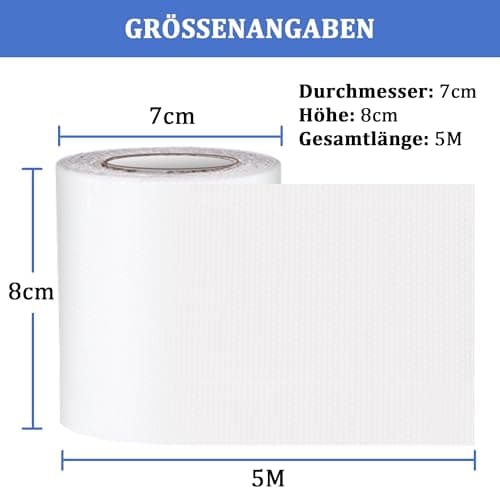 PE Planenband, Reparaturklebeband für Gewebeplanen, für LKW-Abdeckplanen, Markisen und Zelte, weiß, 5M * 8CM