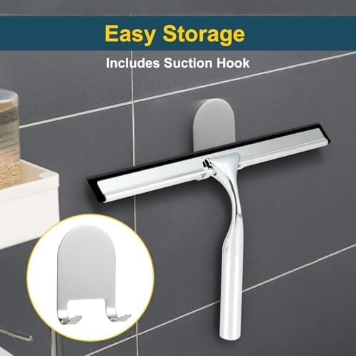 Duschabzieher Silikon & Edelstahl 25,6 cm Langlebig & Ergonomisch für Dusche & Fliesen
